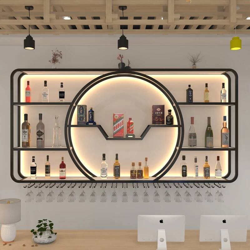 Home Bar Shelves - ตู้โชว์ไวน์ ไนท์คลับ ชั้นวางของ ประหยัดพื้นที่ ตู้เก็บของทรงสูง ตู้เก็บแอลกอฮอล์