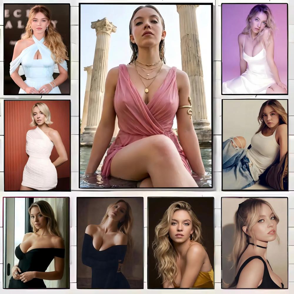 Home Bar Sydney - s-Sydney Sweeney Trendy_Actor โปสเตอร์ศิลปะตกแต่งผนังที่มีสไตล์สำหรับห้องนั่งเล่น, ห้องนอน, บาร์,