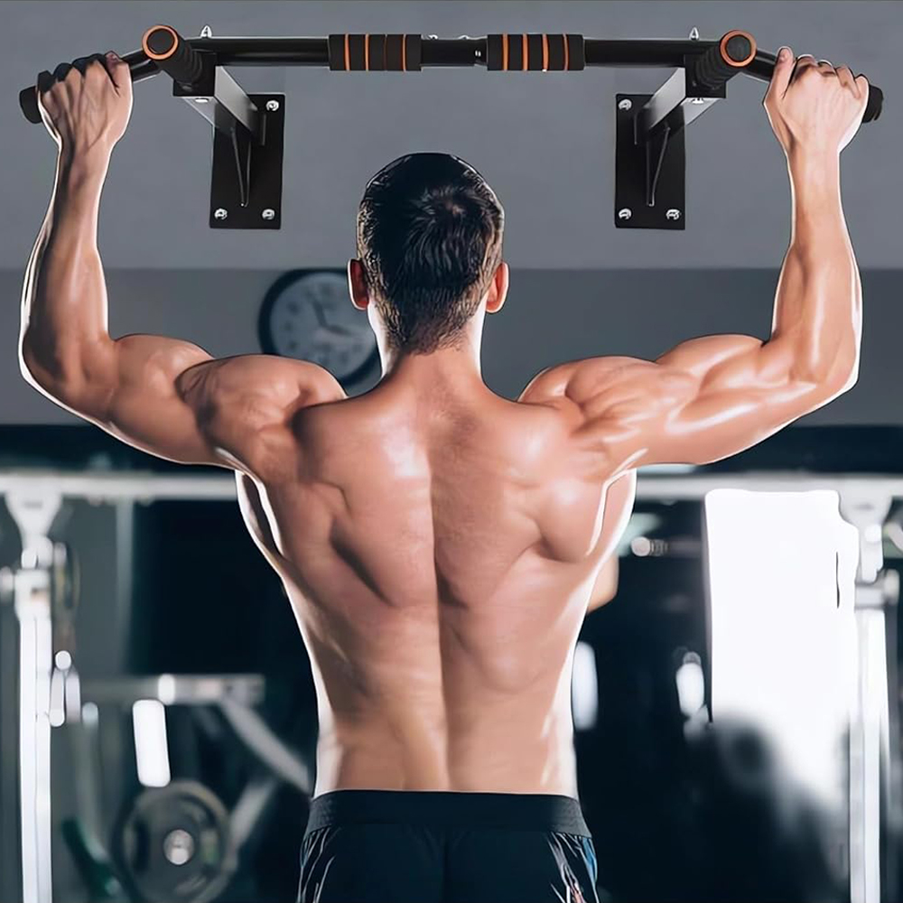 Home Bar And Gym - บาร์โหนปรับระดับได้ โครงเหล็ก สำหรับออกกำลังกายที่บ้าน เสริมสร้างความแข็งแรงของร่างกาย บริหารส่วนบนของร่างกาย ใช้กับประตู