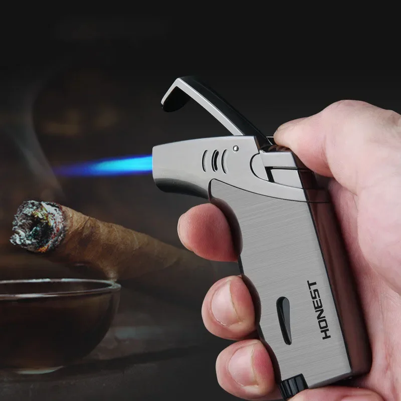 Smoking Gun Kit - ซื่อสัตย์กลางแจ้งข้อศอกบิวเทนแก๊ส Inflatable Windproof Jet ไฟแช็กสเปรย์ปืนซิการ์ยุงธูป Moxibustion