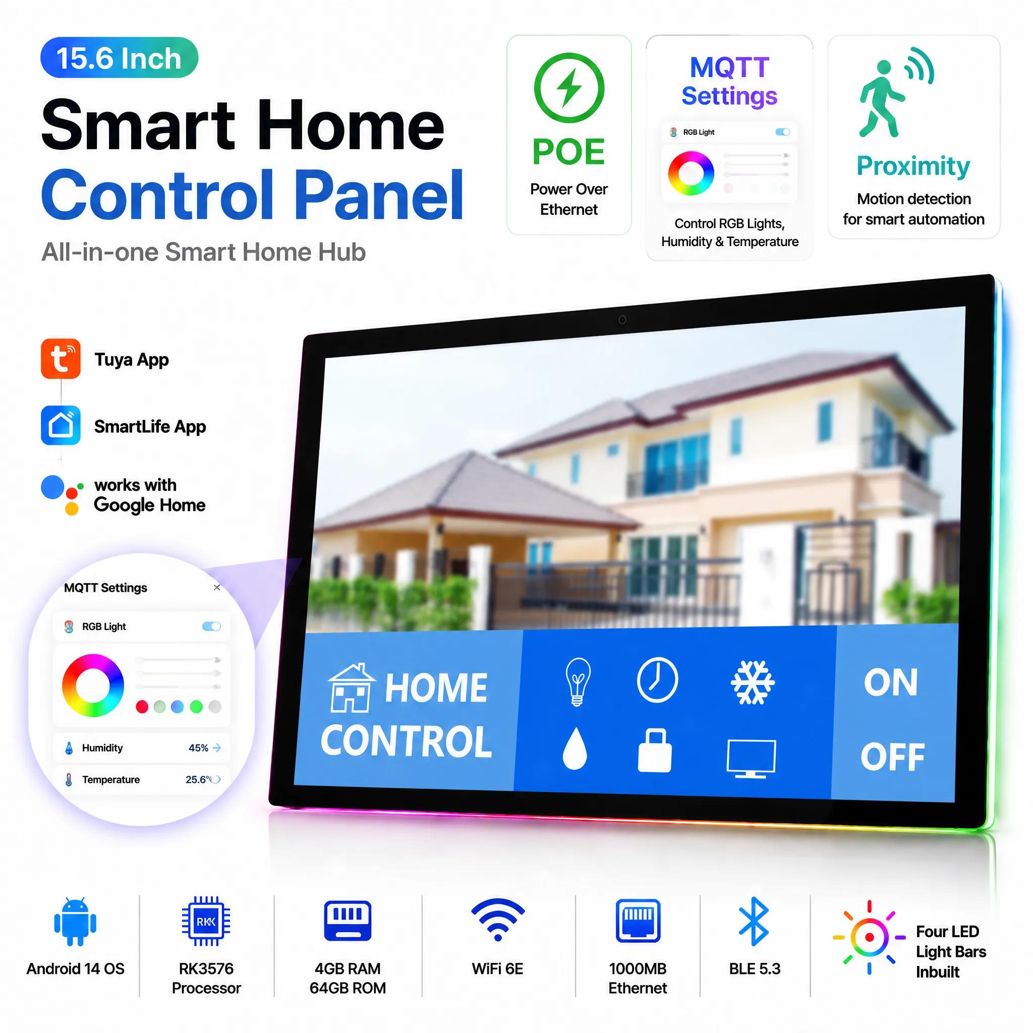 Home Bar Android - แท็บเล็ตสมาร์ทโฮมติดผนังขนาด 15.6 นิ้ว ระบบ Android 14,