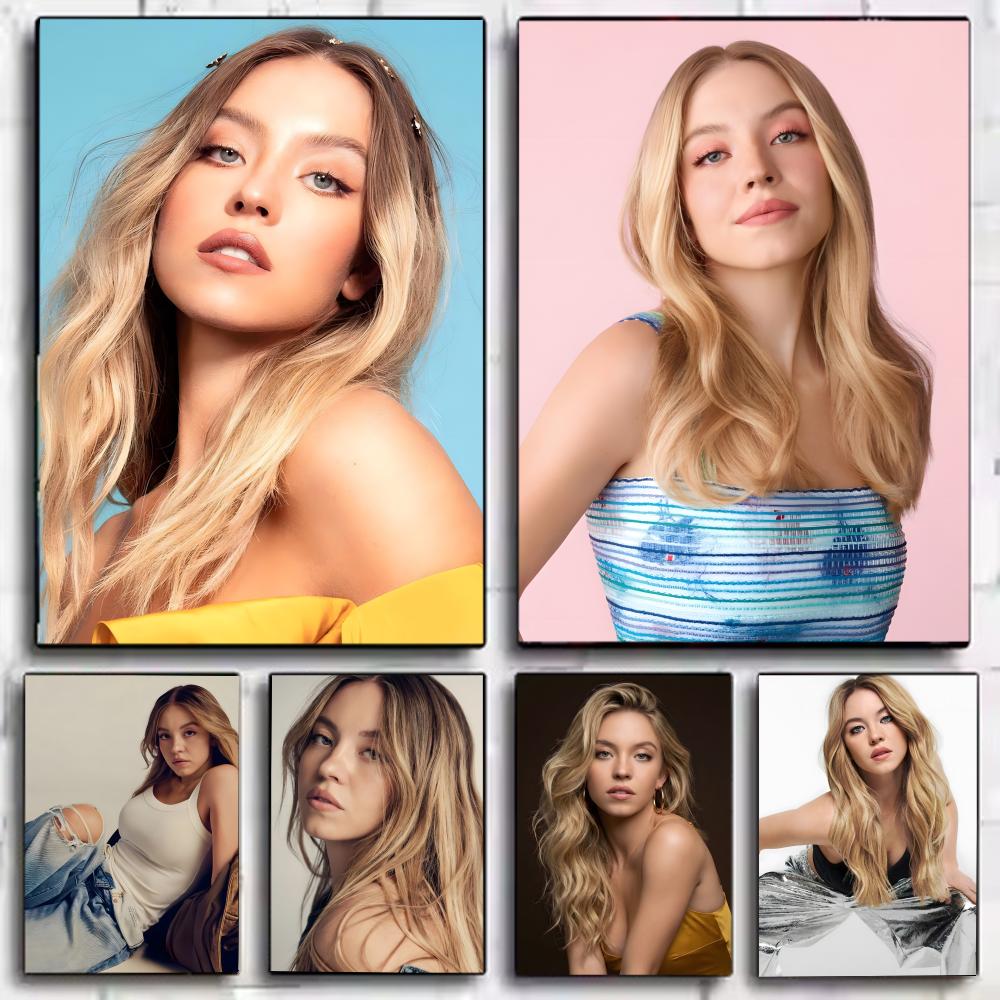 Home Bar Sydney - โปสเตอร์นักแสดง S-Sydney Sweeney งานศิลปะพิมพ์ลายบนผนัง เหมาะสำหรับห้องนั่งเล่น ห้องนอน