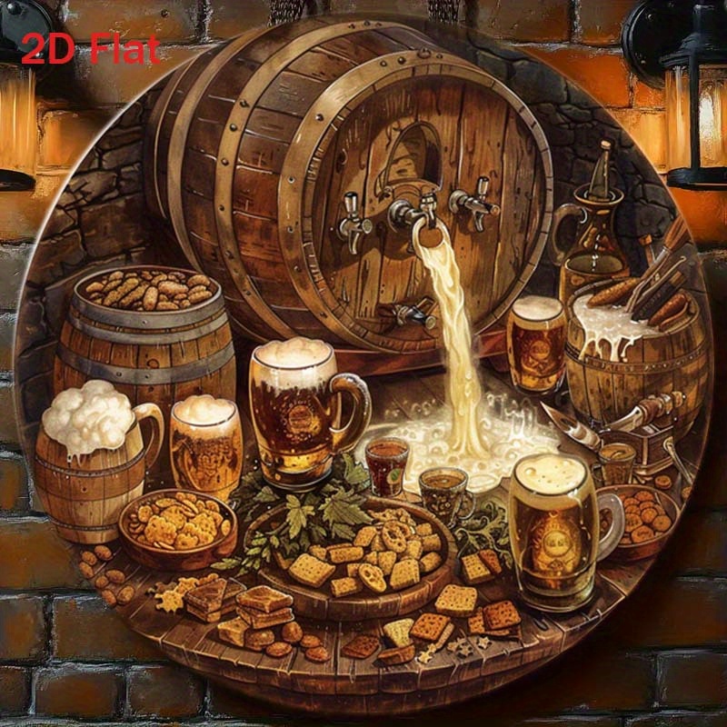 Home Bar Cafe - ป้ายอะลูมิเนียมทรงกลม 2 มิติ 1 ชิ้น สำหรับตกแต่งผนังภายในและภายนอกบ้าน