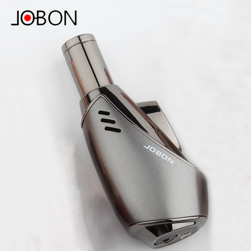 Smoking Gun Kit - Jobon Windproof เปลวไฟสีฟ้าไฟแช็กบิวเทนสร้างสรรค์บุคลิกภาพโดยตรงซิการ์สเปรย์ปืนไฟแช็กผู้ชายประณีตของขวัญสูบบุหรี่ชุด