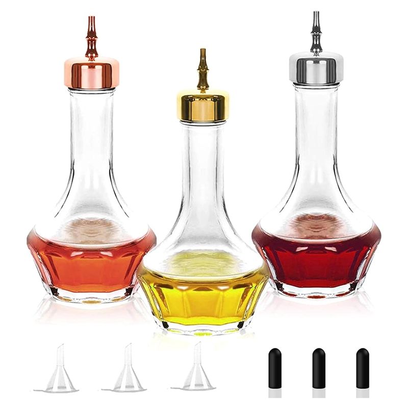 Bitters Bottle Set - A04G-ชุดขวดบิทเทอร์ส 3 ขวด-1.7 ออนซ์/50 มล. ขวดดาเชอร์