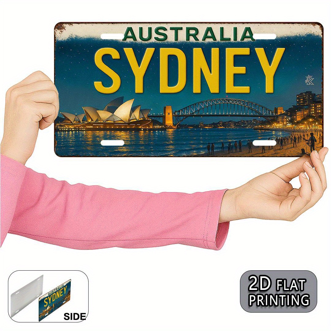 Home Bar Sydney - ป้ายทะเบียนรถออสเตรเลีย ซิดนีย์ - ป้ายโลหะวินเทจ ทนทาน ตกแต่งผนังบ้าน