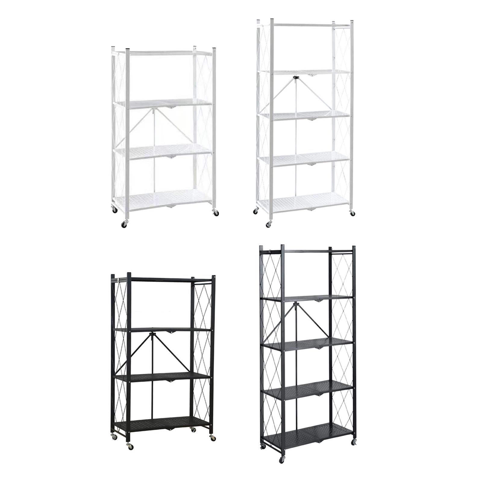 Home Bar Shelves - ชั้นวางหนังสือแบบพับได้ ตู้เก็บหนังสือ ชั้นวางมุม รถเข็นจัดระเบียบ รถเข็นครัวแบบตั้งพื้นพร้อมล้อเลื่อนสำหรับห้องนั่งเล่น