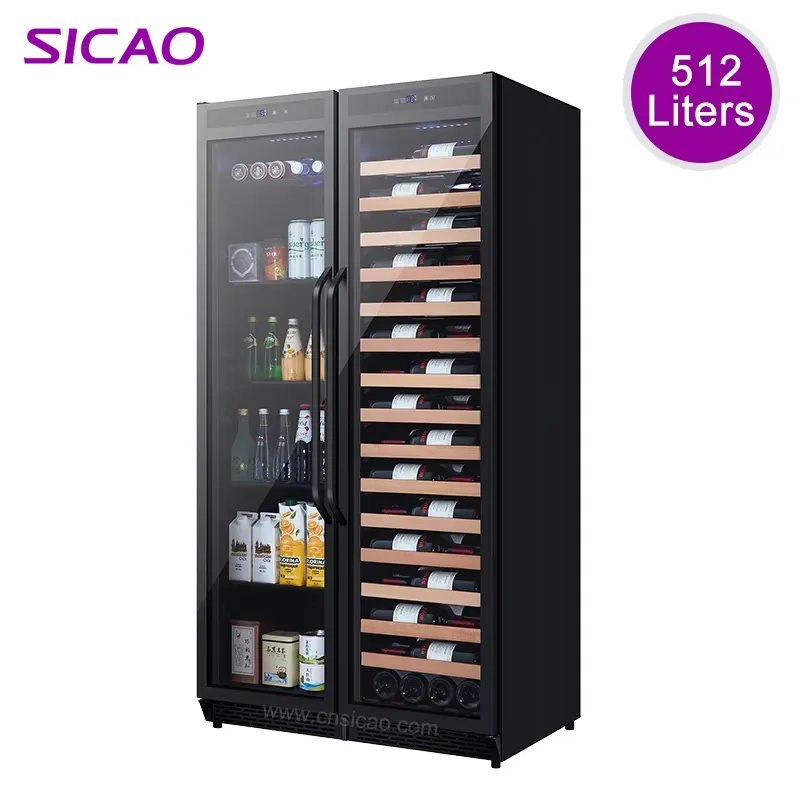 Home Bar And Fridge - ตู้แช่เครื่องดื่มแบบฝังในตัว ตู้แช่ไวน์สองประตู ความจุขนาดใหญ่ ตู้แช่เบียร์ใต้เคาน์เตอร์ สำหรับบาร์ ครัว