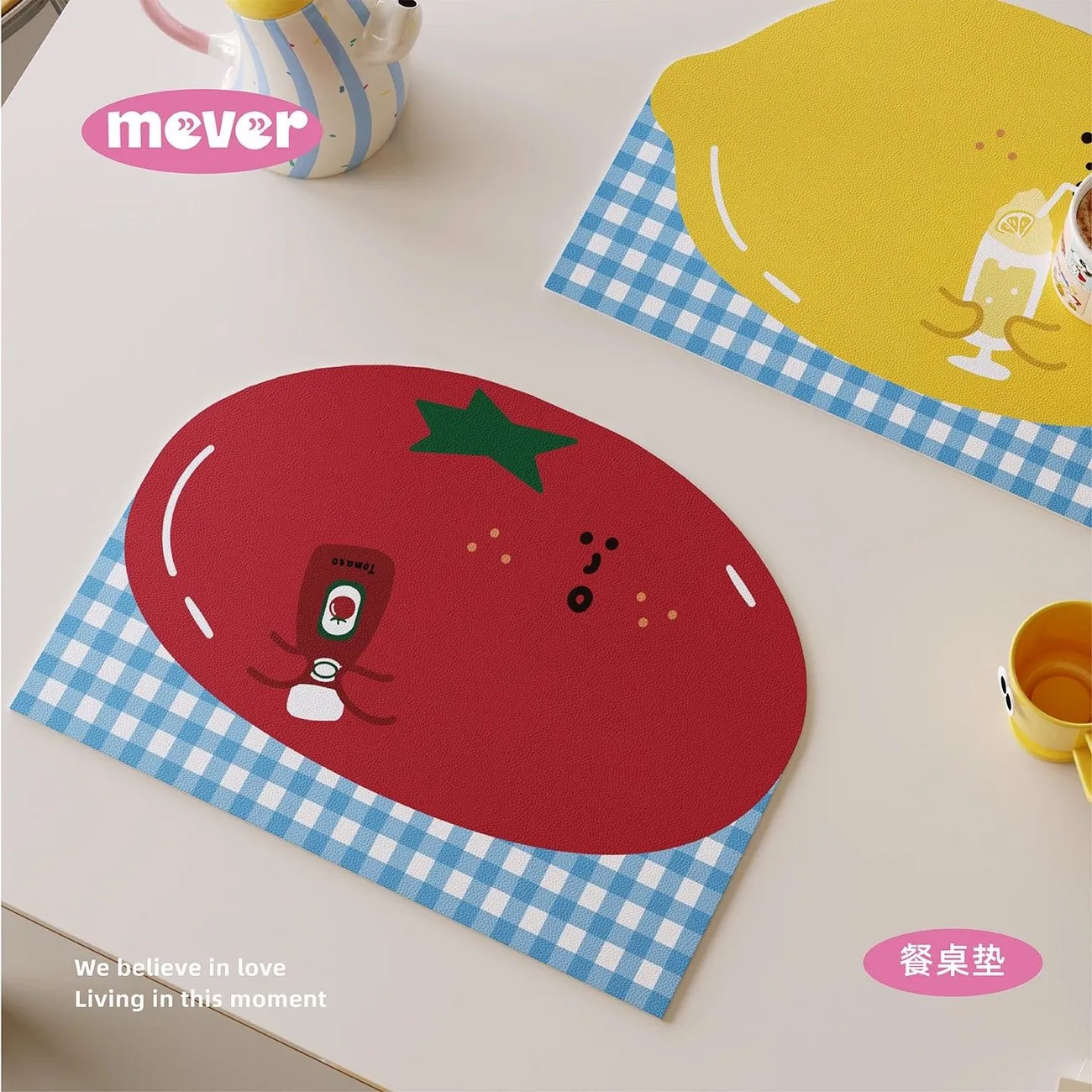 Bar Mat Rubber - แผ่นรองแก้วน้ำหนังลายการ์ตูนกันน้ำ ทนความร้อน แผ่นรองชา แผ่นรองกันความร้อนสำหรับเคาน์เตอร์บาร์ แผ่นรองแก้วขนาดเล็ก แผ่นรองชาแบบน่ารัก