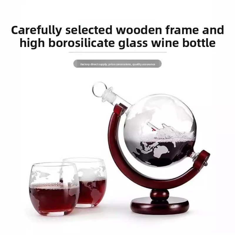 ชุดขวดเหล้ารูปโลกพร้อมขาตั้งไม - Decanter Globe Set บทวิจารณ์และราคา