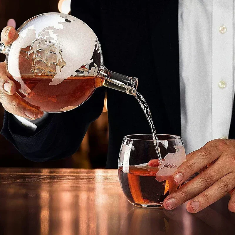 ชุดขวดเหล้าวิสกี้ทรงกลม แก้วคร - Decanter Globe Set บทวิจารณ์และราคา
