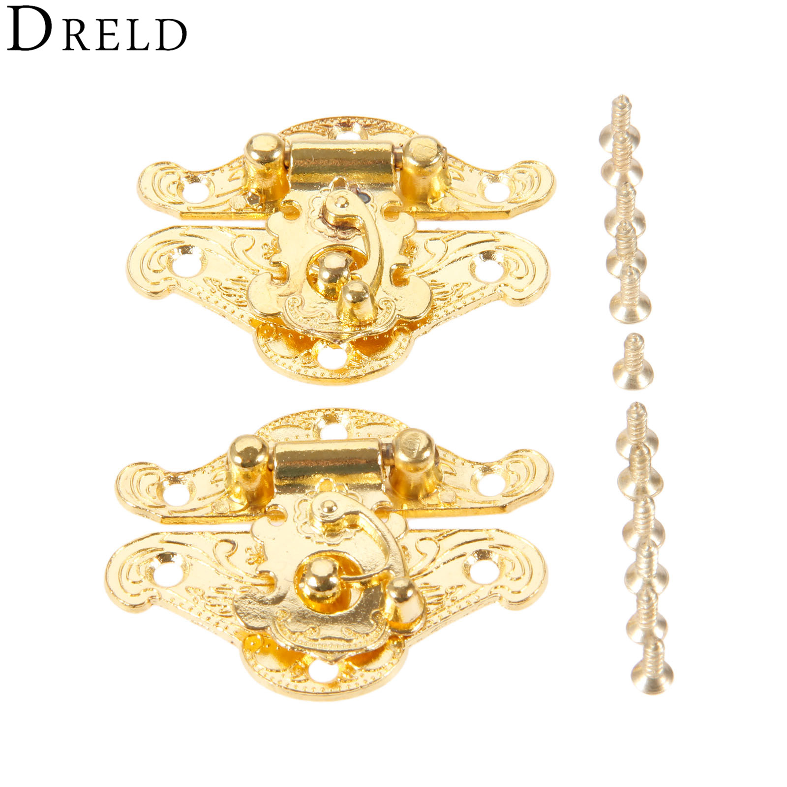 DRELD 2Pcs ทองโบราณกล่อง Latch - Bar Cart Gold บทวิจารณ์และราคา