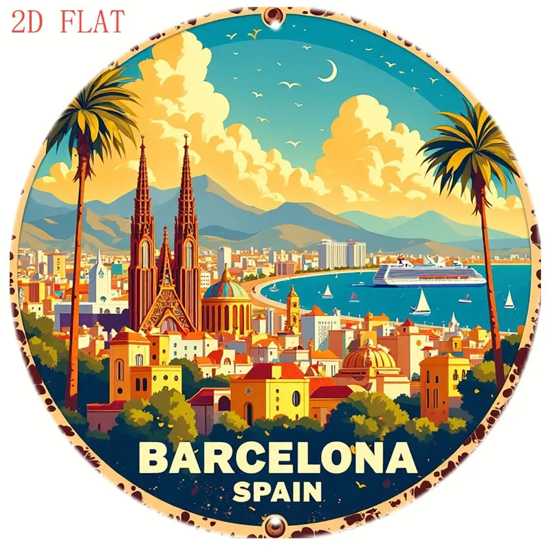 ป้ายโลหะรูปทรงกลมขนาด 8 นิ้ว ล - Home Barcelona บทวิจารณ์และราคา