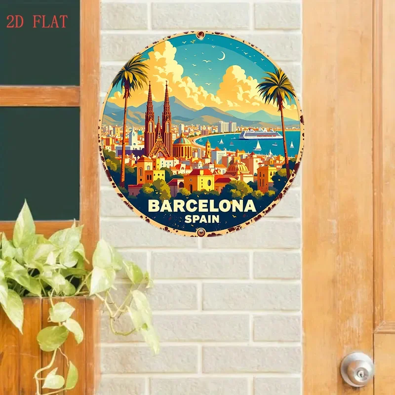 ป้ายโลหะรูปทรงกลมขนาด 8 นิ้ว ล - Home Barcelona บทวิจารณ์และราคา