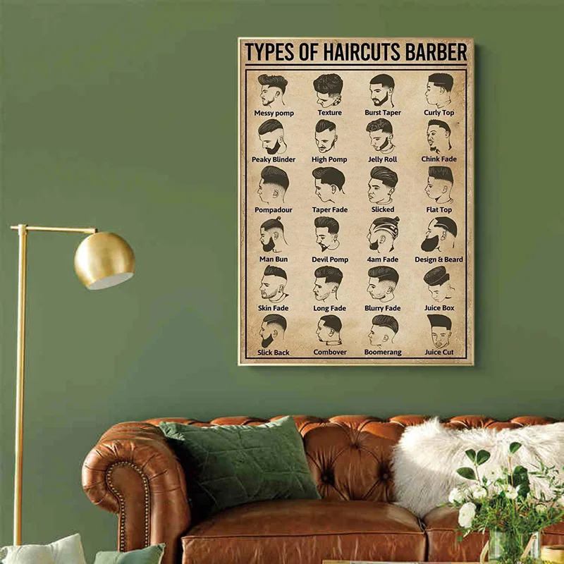 โปสเตอร์ร้านตัดผมแบบไร้กรอบ สไ - Home Barbershop บทวิจารณ์และราคา