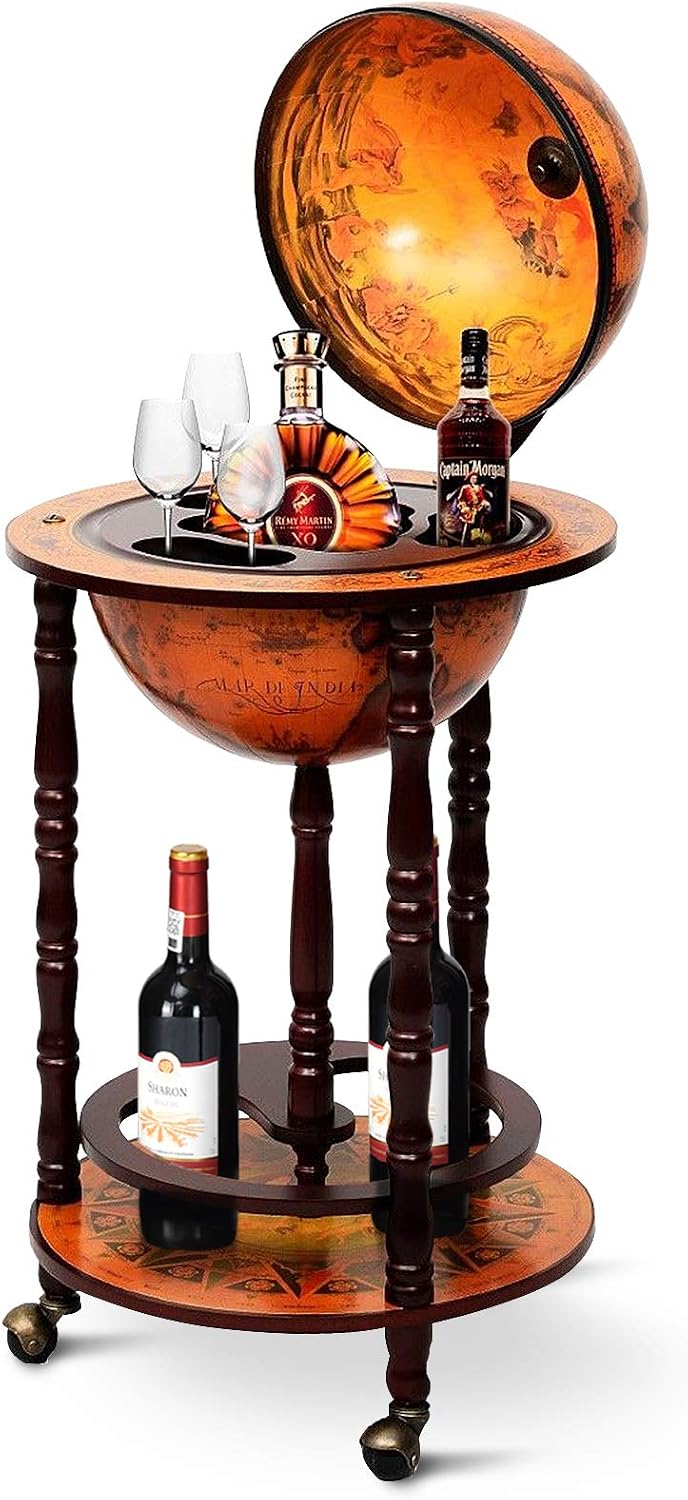 ตู้บาร์ทรงกลมพร้อมล้อเลื่อน ชั - Home Bar Shelves บทวิจารณ์และราคา