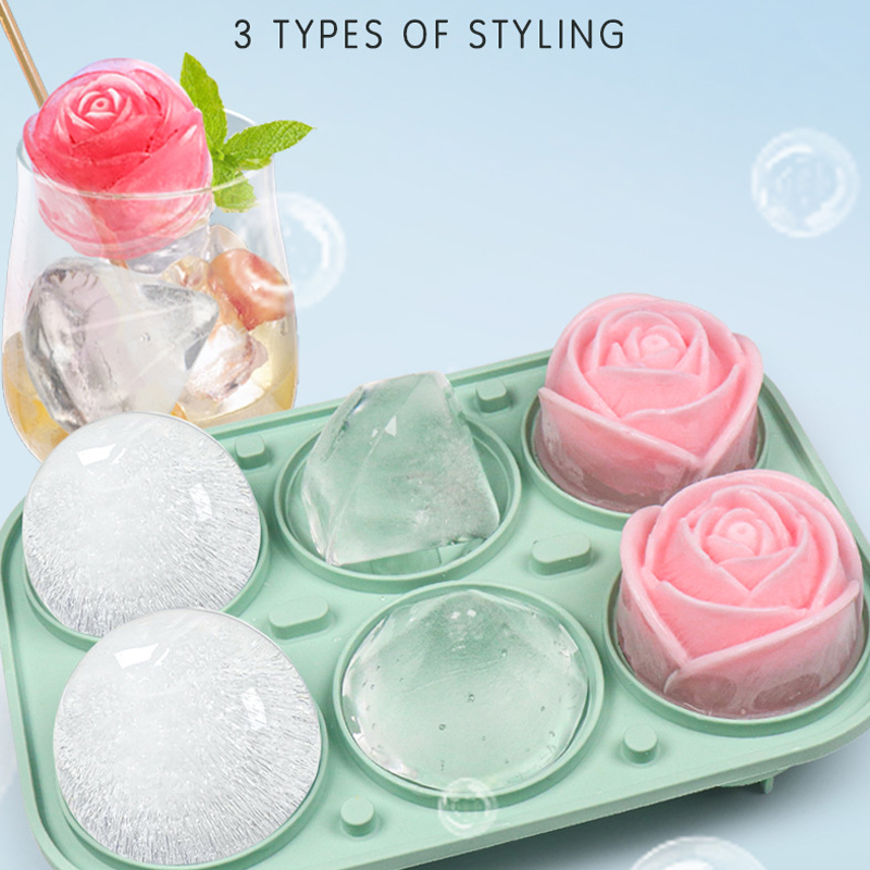 3D Rose เพชรรอบ Ice Cube แม่พิ - Ice Mold Sphere บทวิจารณ์และราคา