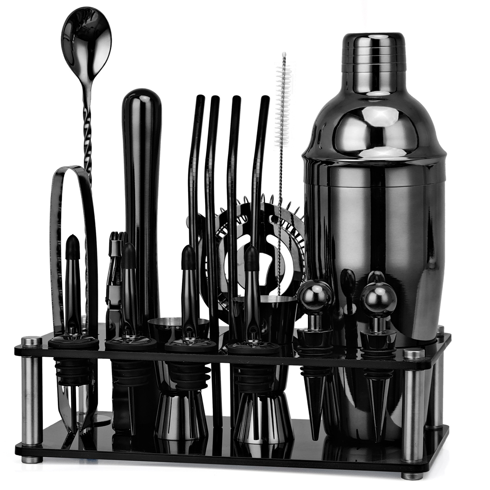 20ชิ้นสีดำ/ทองคำสีกุหลาบ/เงิน8 - Boston Shaker Set บทวิจารณ์และราคา