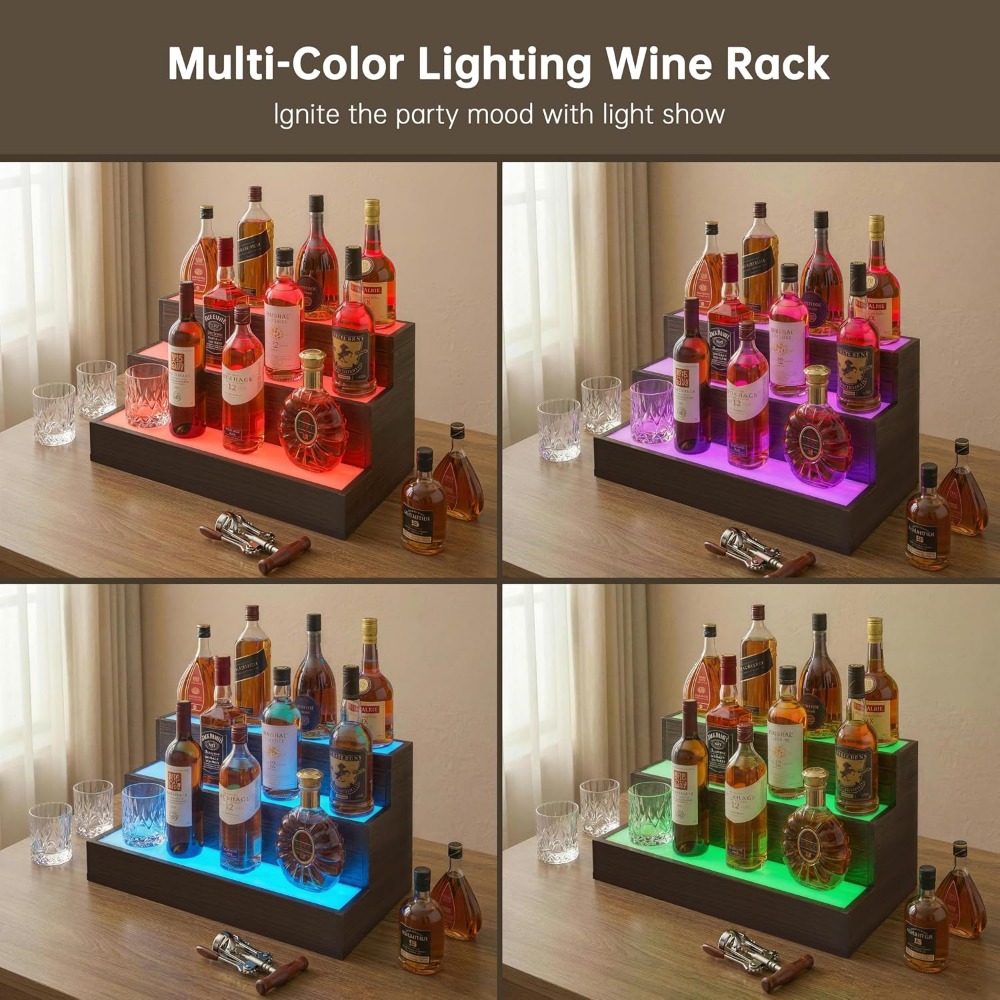 ชั้นวางขวดพร้อมไฟ LED สำหรับบา - Home Bar Shelves บทวิจารณ์และราคา