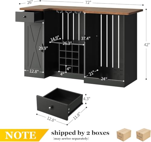 ตู้บาร์สำหรับบ้านขนาด 72 นิ้ว  - Home Bar And Fridge บทวิจารณ์และราคา