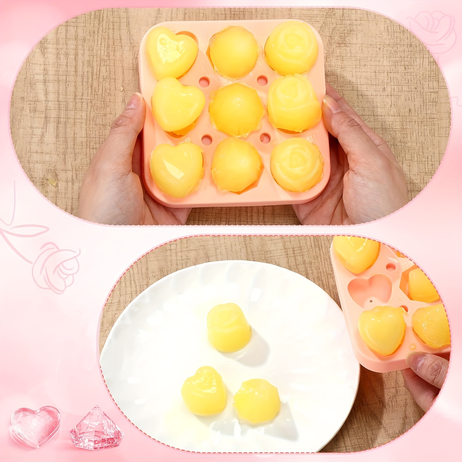 แม่พิมพ์น้ำแข็งรูปหัวใจดอกกุหล - Citrus Juicer Bar บทวิจารณ์และราคา