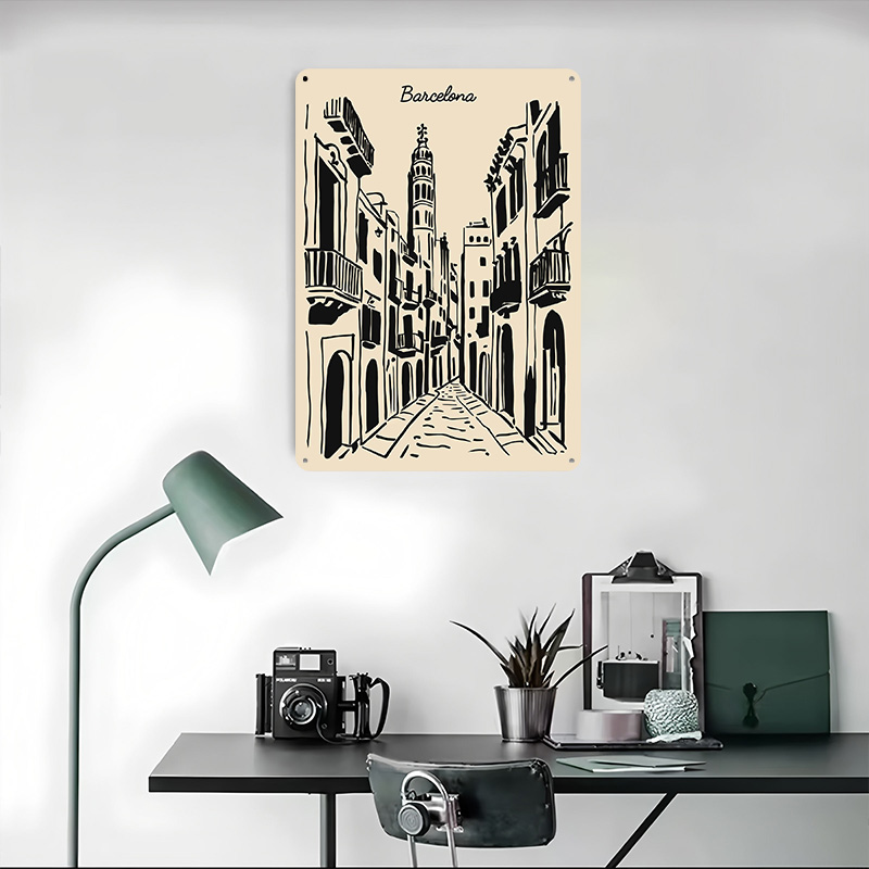 ป้ายโลหะติดผนังลายถนนบาร์เซโลน - Home Barcelona บทวิจารณ์และราคา